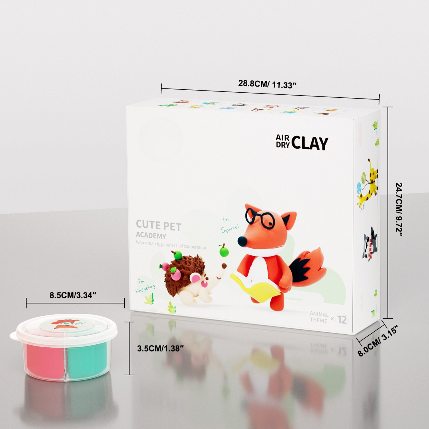 Colorful air dry clay set for kids from OLiHUG Animal Paradise collection. Soft, non-toxic clay for creative modeling, sensory play, and Montessori learning. LOUFOR clay kit close-up, air dry clay texture and tools, original LOUFOR product available at OLIHUG EU store