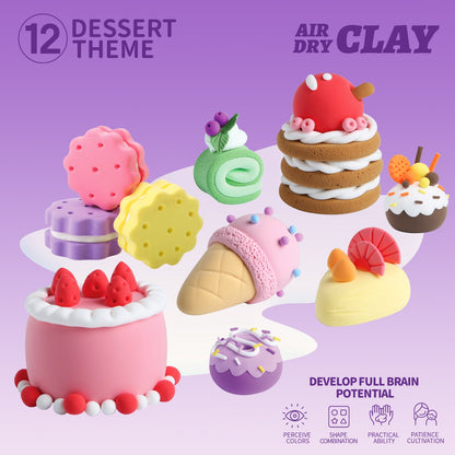 Open box image of clay kit showing included guide, tools, and colorful clay tubs. Ideal for slow living families seeking mindful activities, educational crafts, and Montessori gifts. CE tested and perfect for gifting.