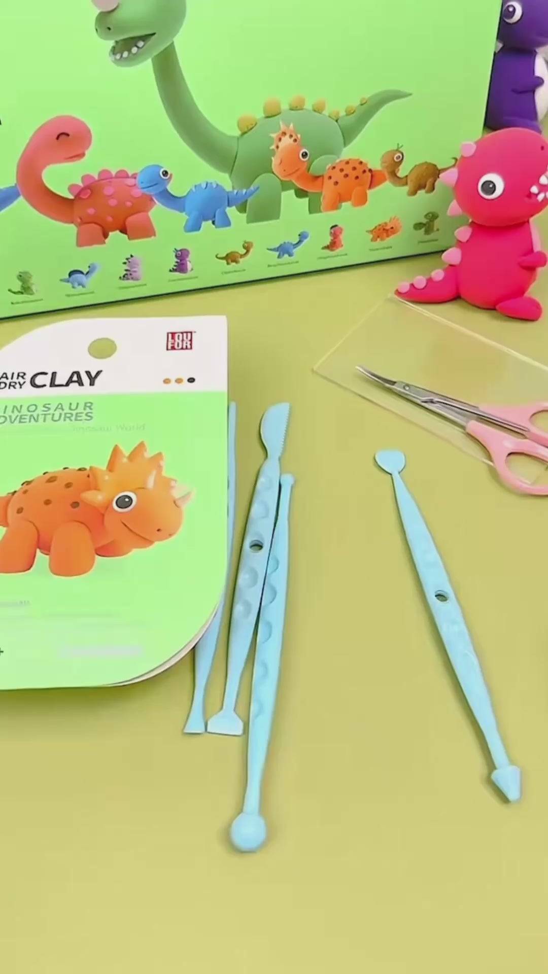 Air Dry Clay Kit – Dinosaur Adventure Screen-Free Creative Set for Kids