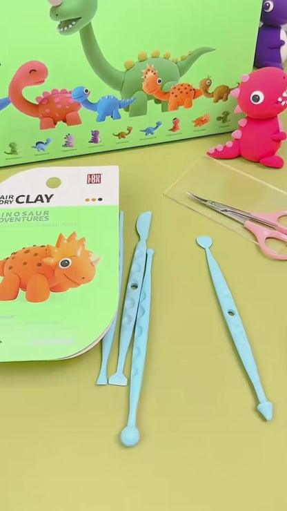 Air Dry Clay Kit – Dinosaur Adventure Screen-Free Creative Set for Kids